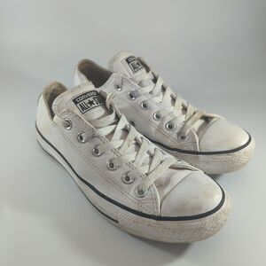 CONVERSE ALL STAR 109058 CHUCK TAYLOR LOW LEATHER WHITE SHOES Men 5 Women 7